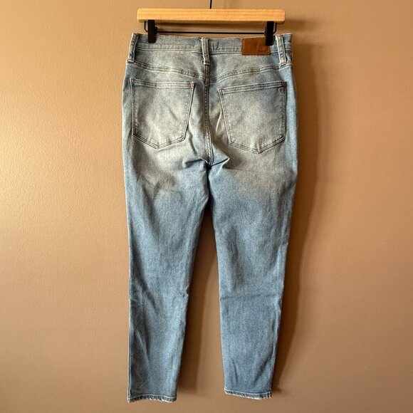 Women's 28 Madewell 10" High-Rise Skinny Crop Jeans Light Wash Distressing - Picture 4 of 10